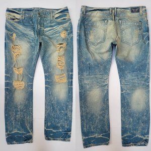 New Men's ROBIN'S JEAN sz 42 Marlon Distress Slim Straight Jeans
